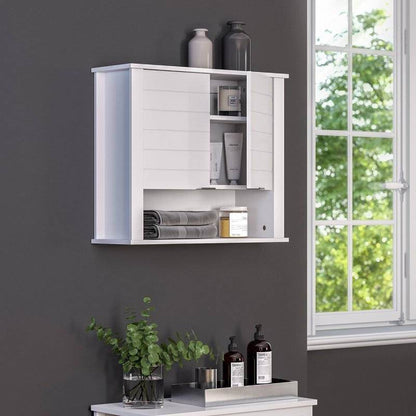 White 2 Door Wall Mounted Bathroom Storage Cabinet - Loft&Timber