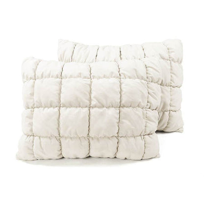 Full/Queen Soft Lightweight Puff Textured 3-Piece Comforter Set in Off White - Loft&Timber