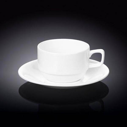 White 7 Oz | 220 Ml Tea Cup & Saucer - Loft&Timber