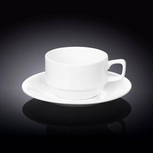 White 7 Oz | 220 Ml Tea Cup & Saucer - Loft&Timber