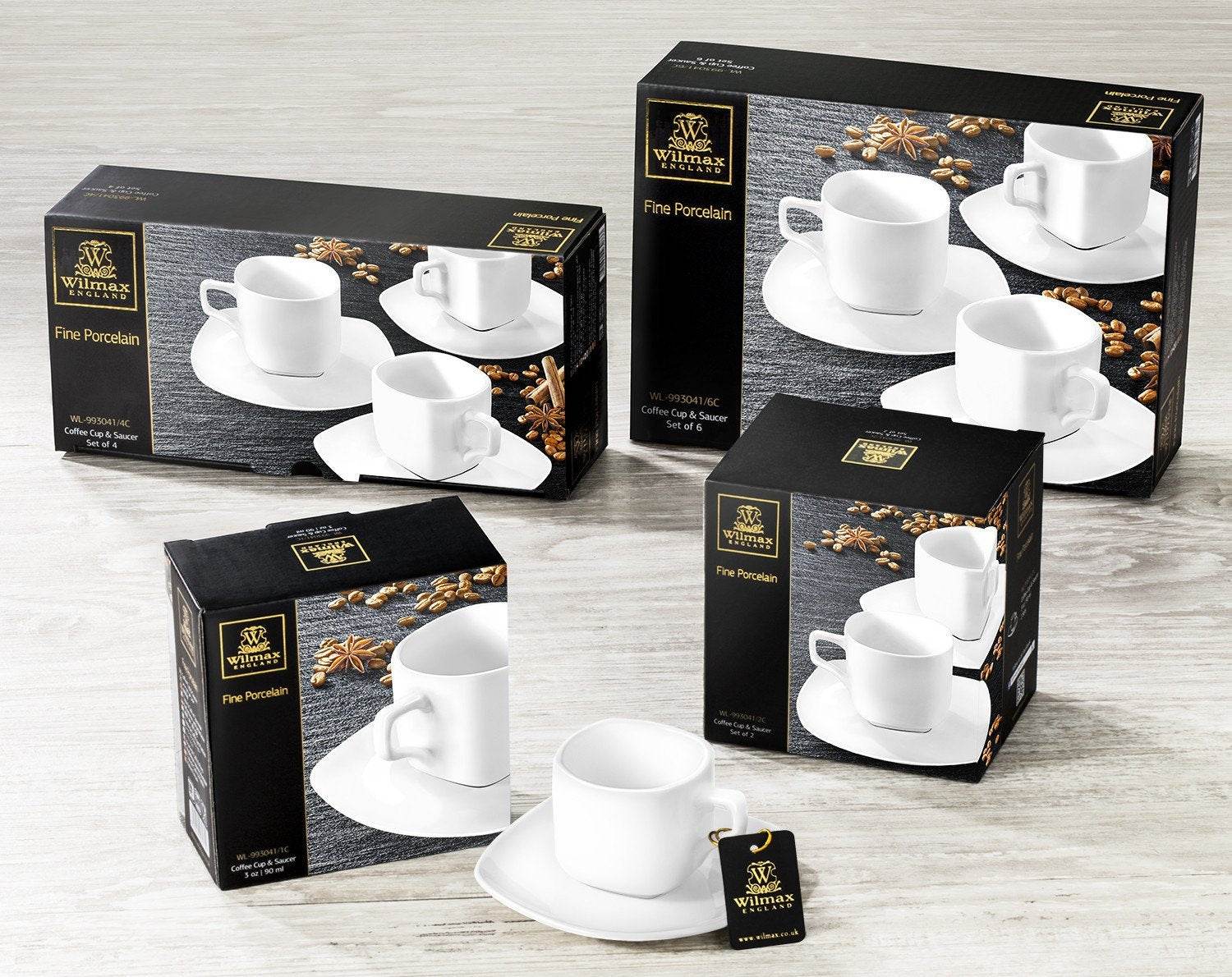 White 3 Oz | 90 Ml Coffee Cup & Saucer - Loft&Timber