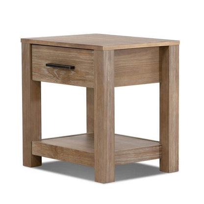 Farmhouse Traditional Rustic Pine Wood 1- Drawer Nightstand Bedside Table - Loft&Timber