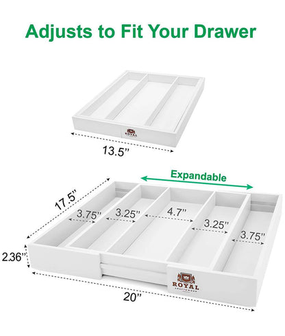 Cutlery And Utensil Organizer Tray White - Loft&Timber