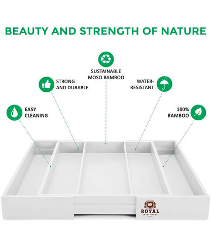 Cutlery And Utensil Organizer Tray White - Loft&Timber