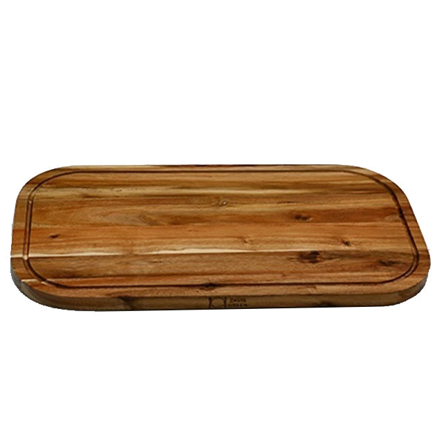 [ Set of 3 ] Zavis Green Acacia Wood Serving Rounded Cutting Board With Juice Groove 20" X 11" | Dishwasher Safe - Loft&Timber