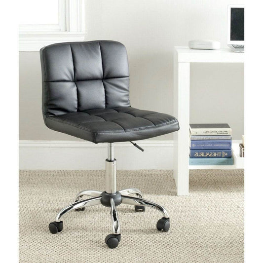 Modern Black Faux Leather Cushion Home Office Desk Chair - Loft&Timber