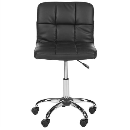 Modern Black Faux Leather Cushion Home Office Desk Chair - Loft&Timber