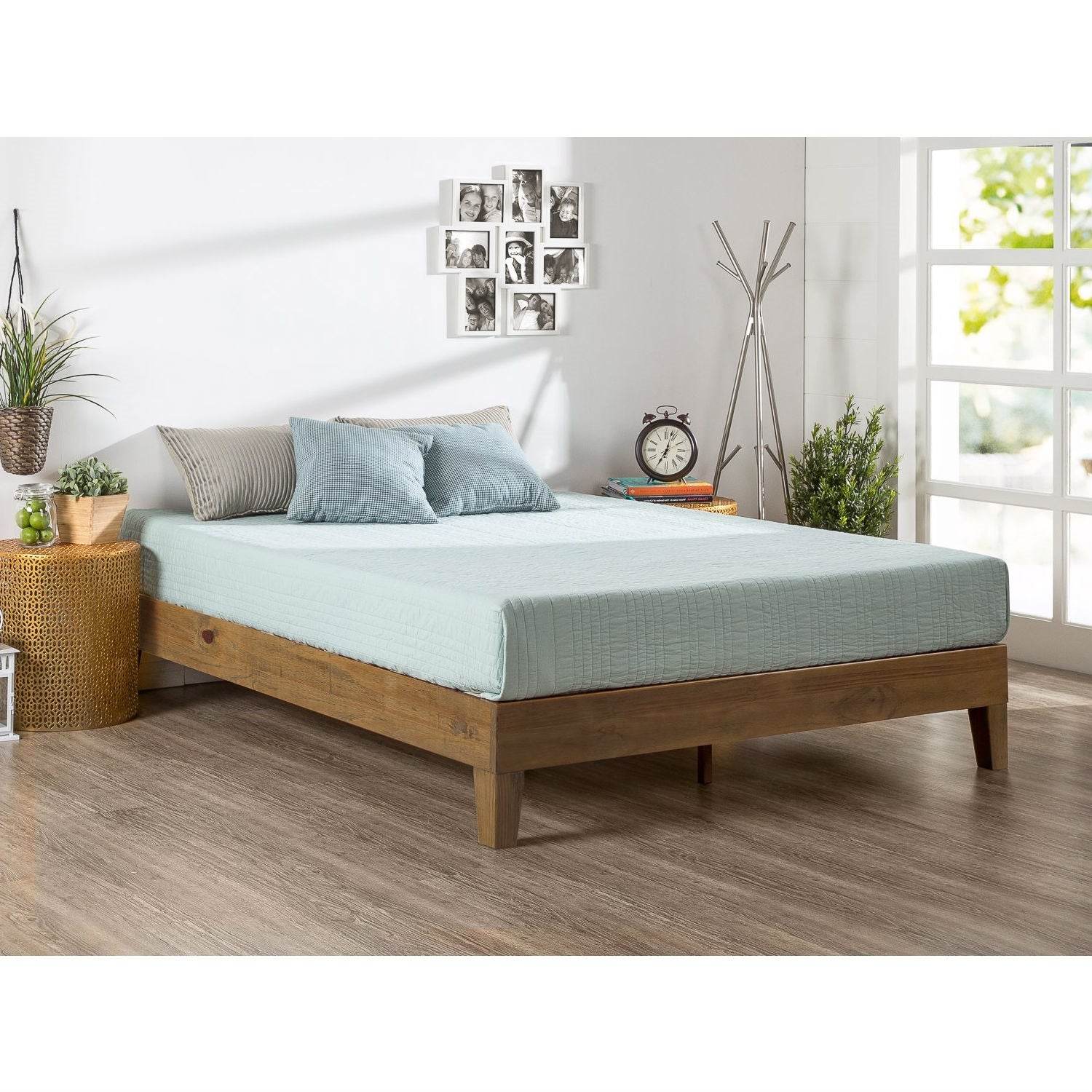 Twin size Solid Wood Platform Bed Frame in Pine Finish - Loft&Timber