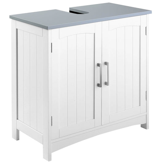 Modern Bathroom Vanity Unit with Adjustable Shelves for Space Saving Storage - White - Loft&Timber