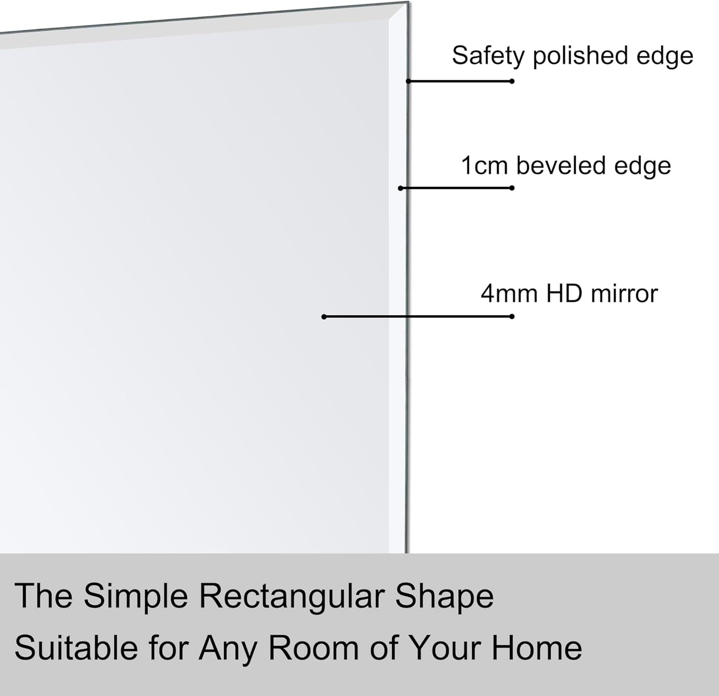 Wall Mirror Beveled Edge Frameless Mirror 24” X 32" Wall Mounted Mirror for Bathroom Vanity and Entryway - Loft&Timber