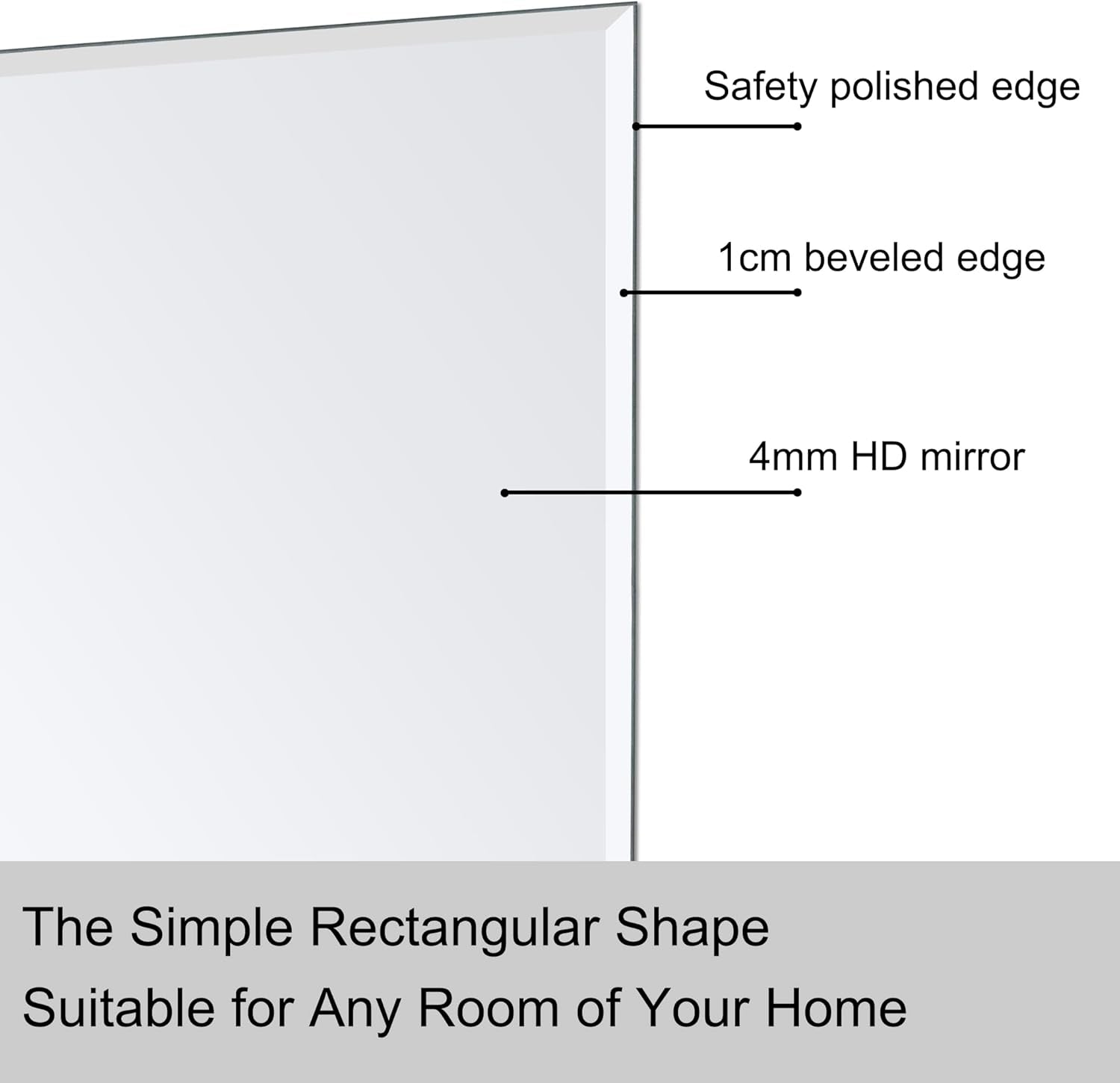 Wall Mirror Beveled Edge Frameless Mirror 24” X 32" Wall Mounted Mirror for Bathroom Vanity and Entryway - Loft&Timber