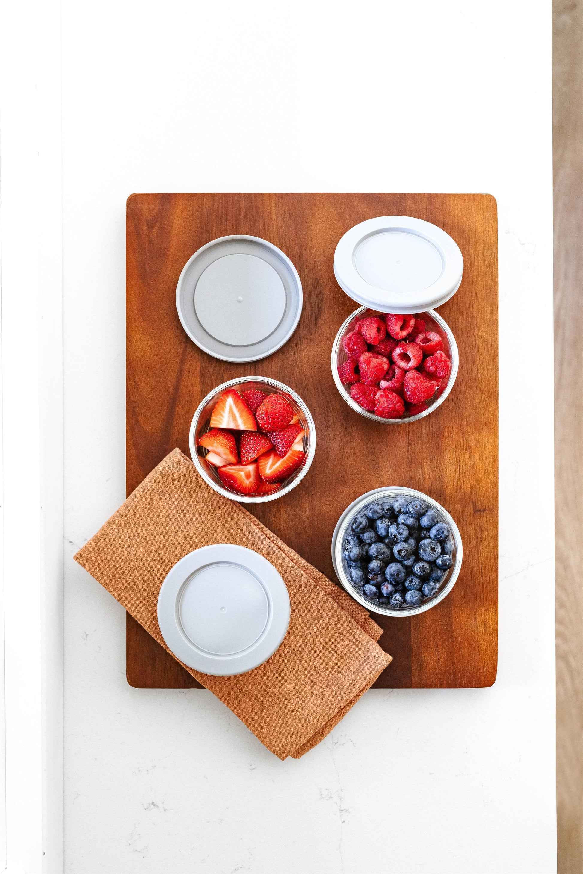 Glass Food Storage Containers - 8 Piece 1 Cup Set (4 Containers + 4 Lids) - Loft&Timber