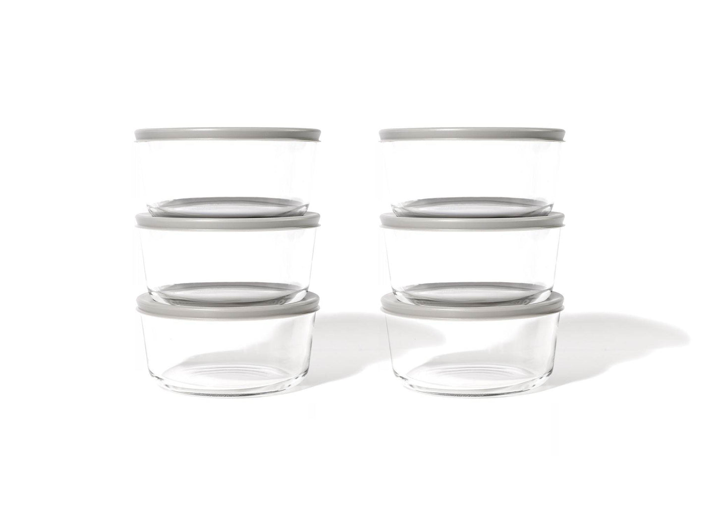 Glass Food Storage Containers - 12 Piece 4 Cup Set (6 Containers + 6 Lids) BPA-Free Lids - Loft&Timber