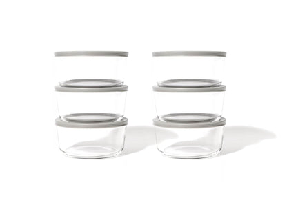 Glass Food Storage Containers - 12 Piece 4 Cup Set (6 Containers + 6 Lids) BPA-Free Lids - Loft&Timber
