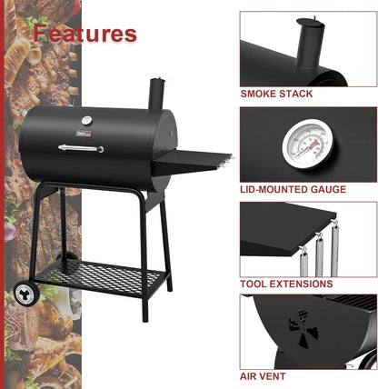 30 Inch Barrel Charcoal Grill: 627 Inch, Outdoor BBQ - Loft&Timber