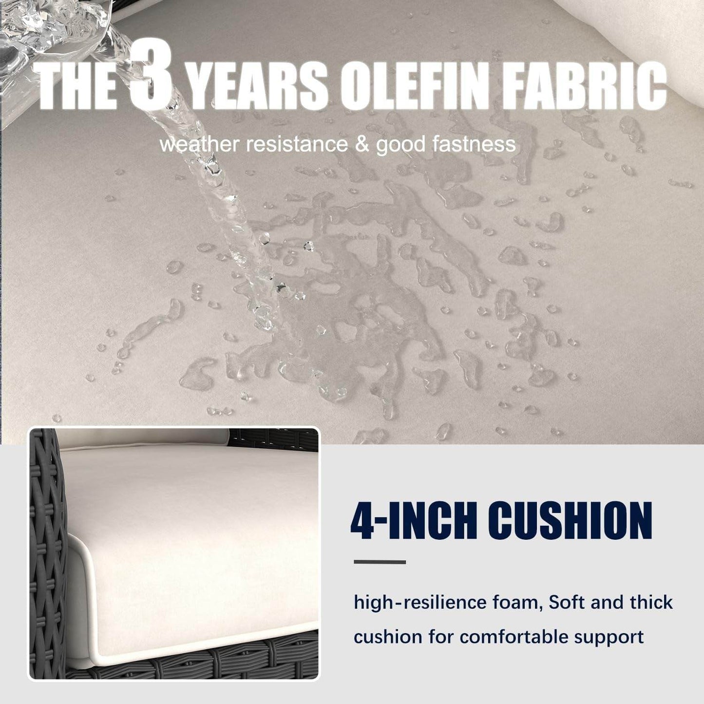 6 Pieces Outdoor Patio Furniture Set, Rattan Wicker Sectional Swivel Rocker Chairs Sets - Loft&Timber