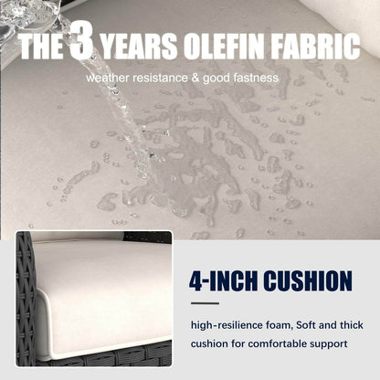 6 Pieces Outdoor Patio Furniture Set, Rattan Wicker Sectional Swivel Rocker Chairs Sets - Loft&Timber