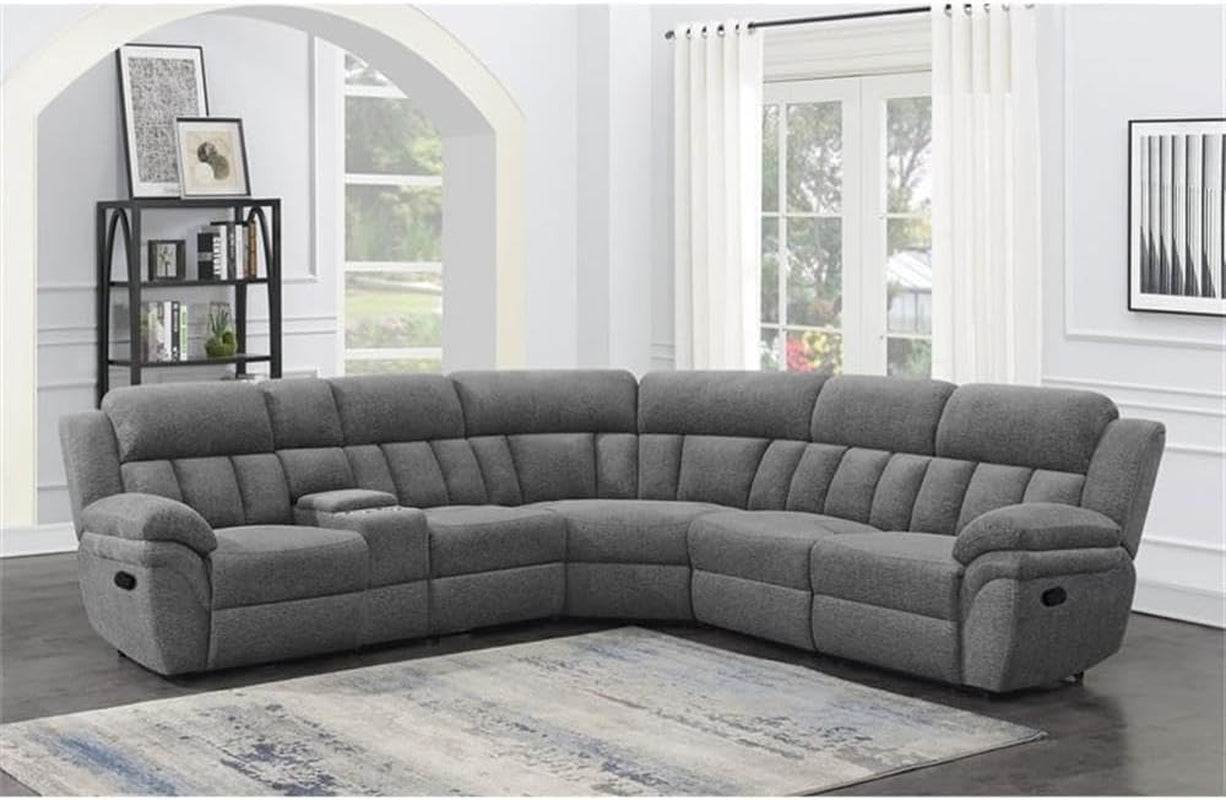 Bahrain 6-Piece Charcoal Motion Sectional Sofa - Loft&Timber