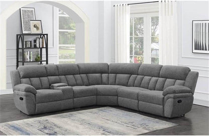 Bahrain 6-Piece Charcoal Motion Sectional Sofa - Loft&Timber