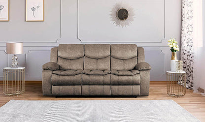 Bay Manual Double Reclining Sofa, Brown - Loft&Timber
