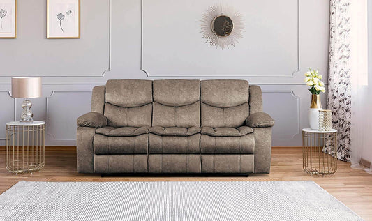 Bay Manual Double Reclining Sofa, Brown - Loft&Timber