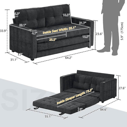 Upgraded Full Size Futon Sofa Bed, Convertible - Loft&Timber