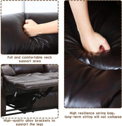 3-Seat Home Theater Recliner Sofa Set, Gray-3
