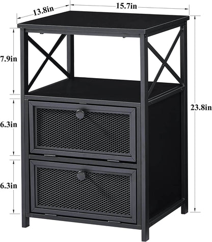 X-Design Retro Black Nightstand - Loft&Timber