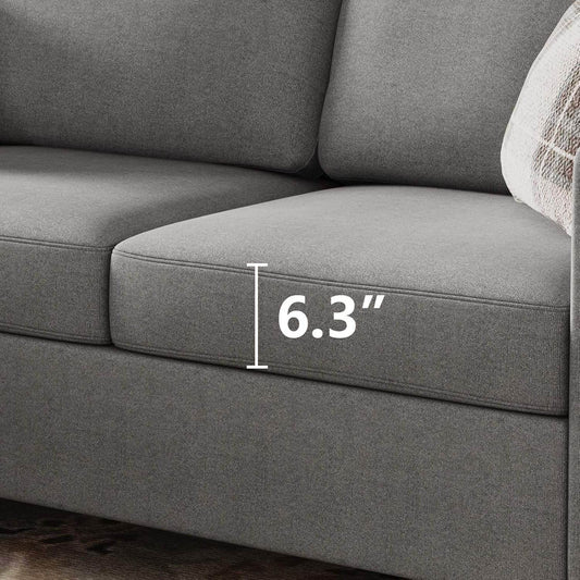 Convertible Sectional Sofa, Convertible L Shaped Couch with Reversible Chaise, Sectional Couch for Small Space Apartment, Grey-1
