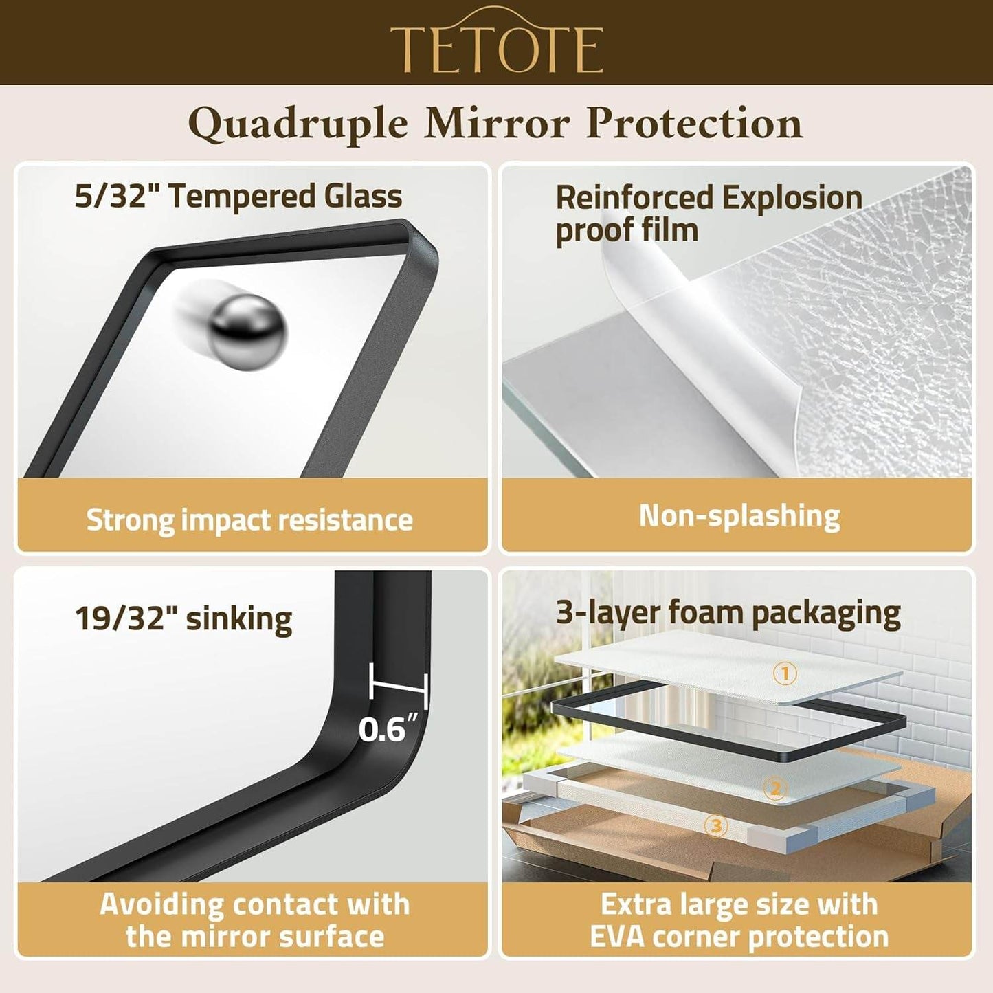 Black Bathroom Mirror 24 X 32 Matte Metal Framed - Loft&Timber