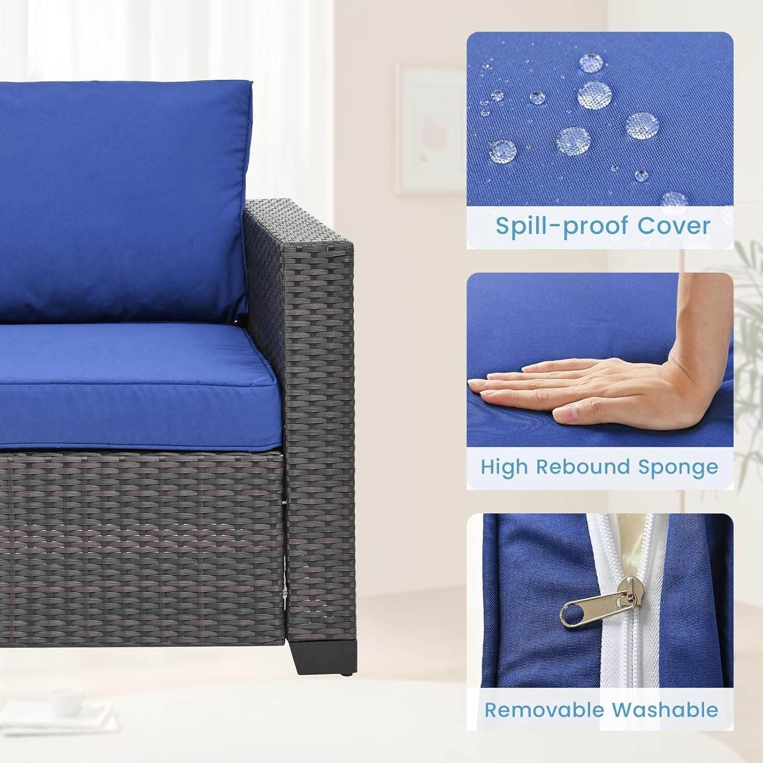 Outdoor Patio Furniture Set with Cushions and Storage - Loft&Timber