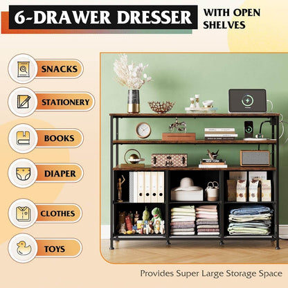 Led Dresser TV Stand in Rustic Brown - Loft&Timber