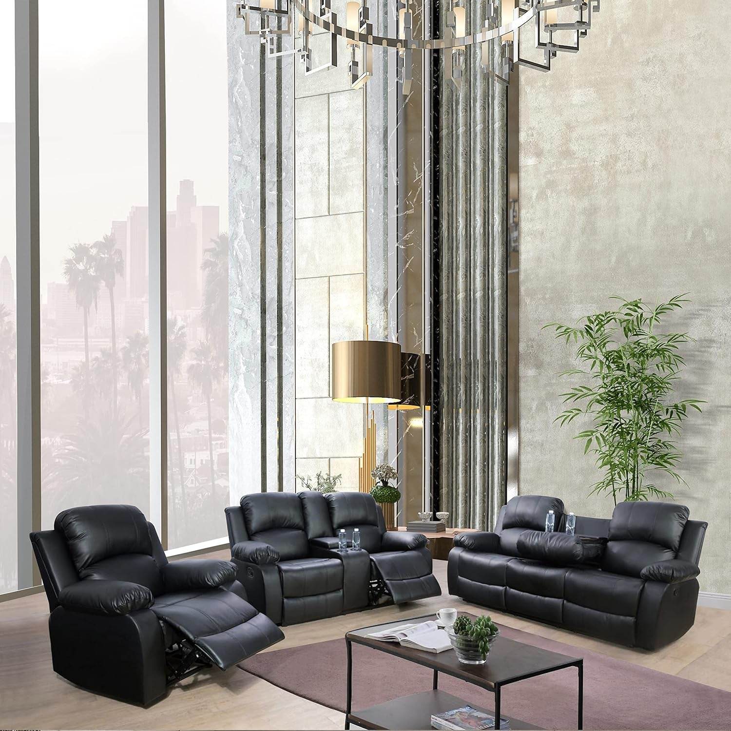 Beverly Fine 3 Piece Recliner Living Room Set - Loft&Timber