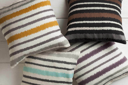 Kelley Plum Grey Striped Lumbar Pillow - Clearance - Loft&Timber