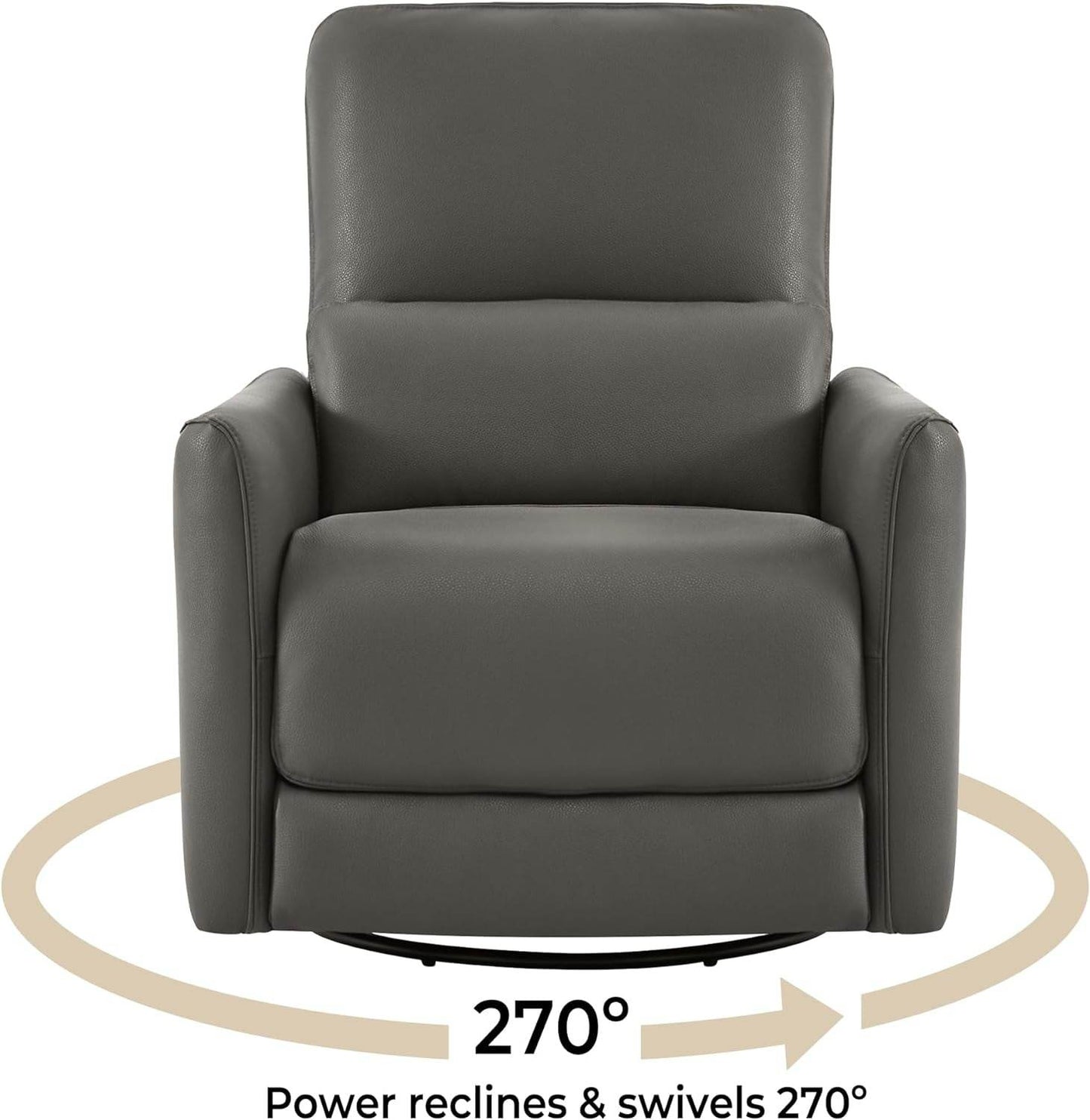 Power Recliner Chair Swivel Glider, Charcoal - Loft&Timber