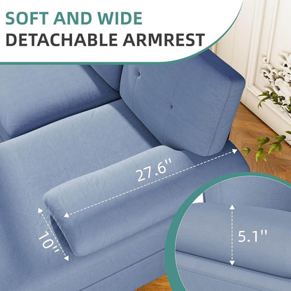 Sectional Sofa Couches for Living Room, U Shaped Sofa Living Room Furniture Sets, 4 Seat U Shaped Sofa Sectional Couch with Chaise, Blue - Loft&Timber