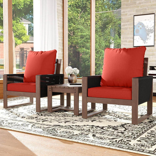 Outdoor 3 Piece Patio Furniture Set with Cushions - Loft&Timber