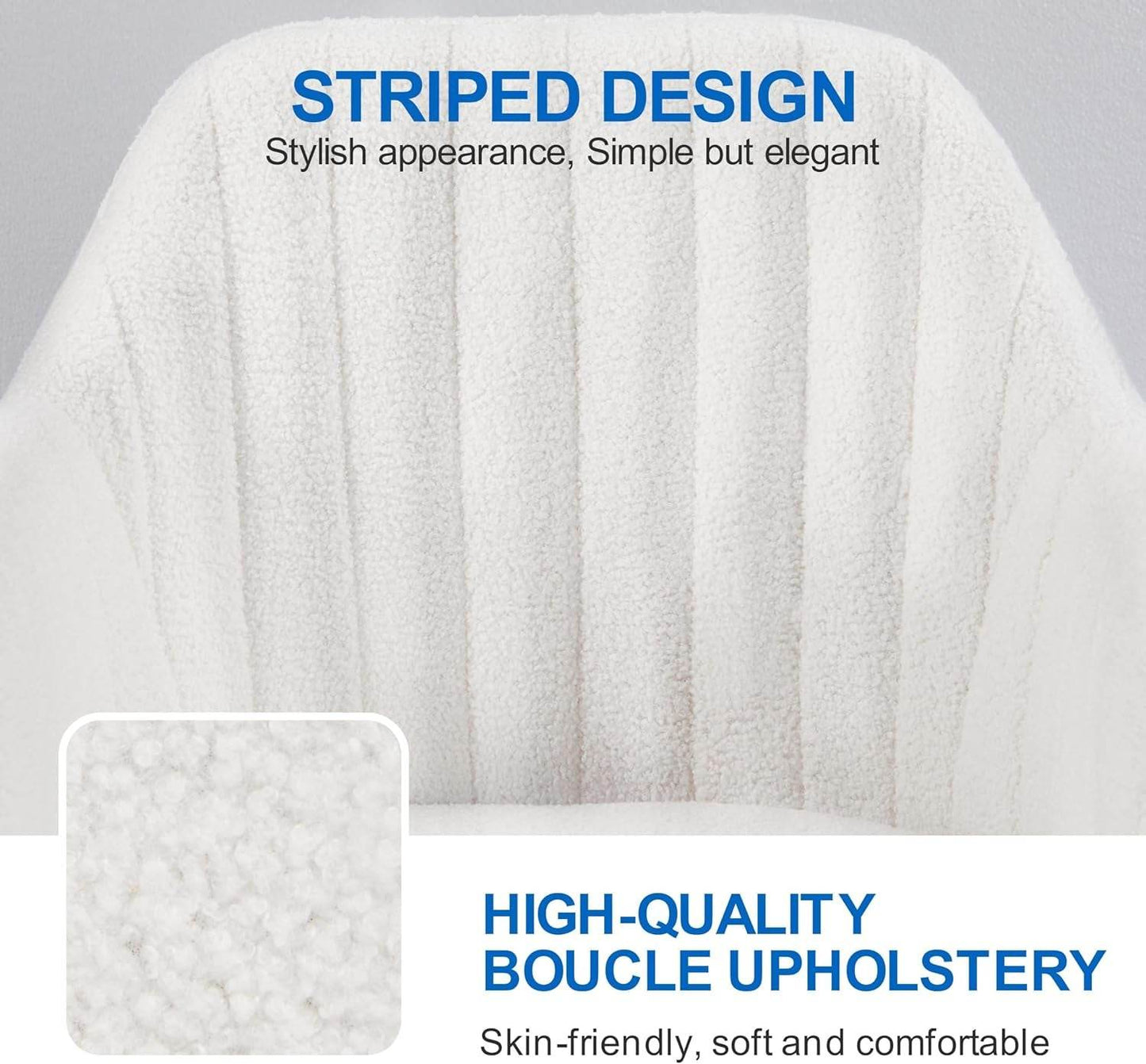 Boucle Vanity Chair Makeup Desk Chair - Loft&Timber