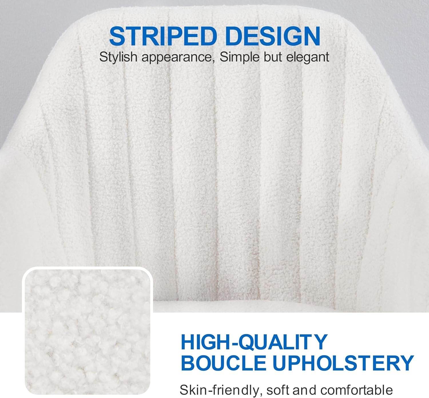 Boucle Vanity Chair Makeup Desk Chair - Loft&Timber