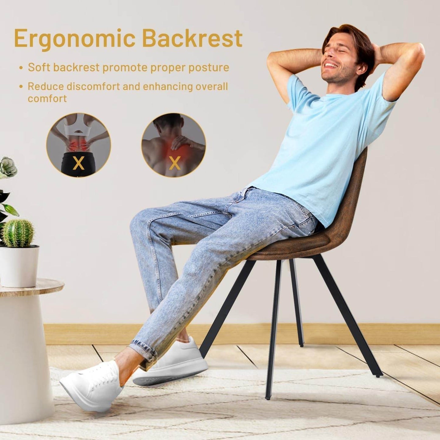 Swivel Dining Chairs Set of 4 in Brown - Loft&Timber