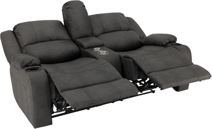 Charles 67" Powered Double RV Wall Hugger Recliner Sofa RV Loveseat with Upgraded 2023 Fabric (Gunemtal)-3
