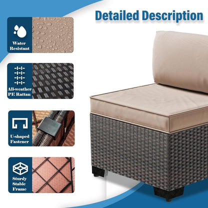 7-Piece Outdoor Patio Furniture Set with Waterproof Cushions-2