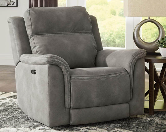 Next-Gen Durapella Power Recliner with Adjustable Headrest, Gray - Loft&Timber