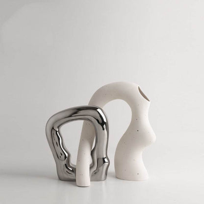 Ceramic Simple White Vase Nordic Home Decoration - Loft&Timber
