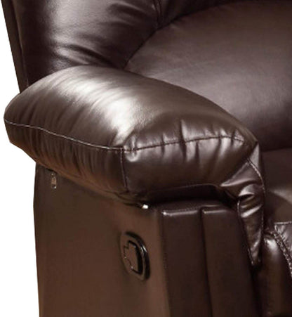 BM171425 41 X 35 X 35 In. Bonded Leather Rocker & Recliner Brown - Loft&Timber