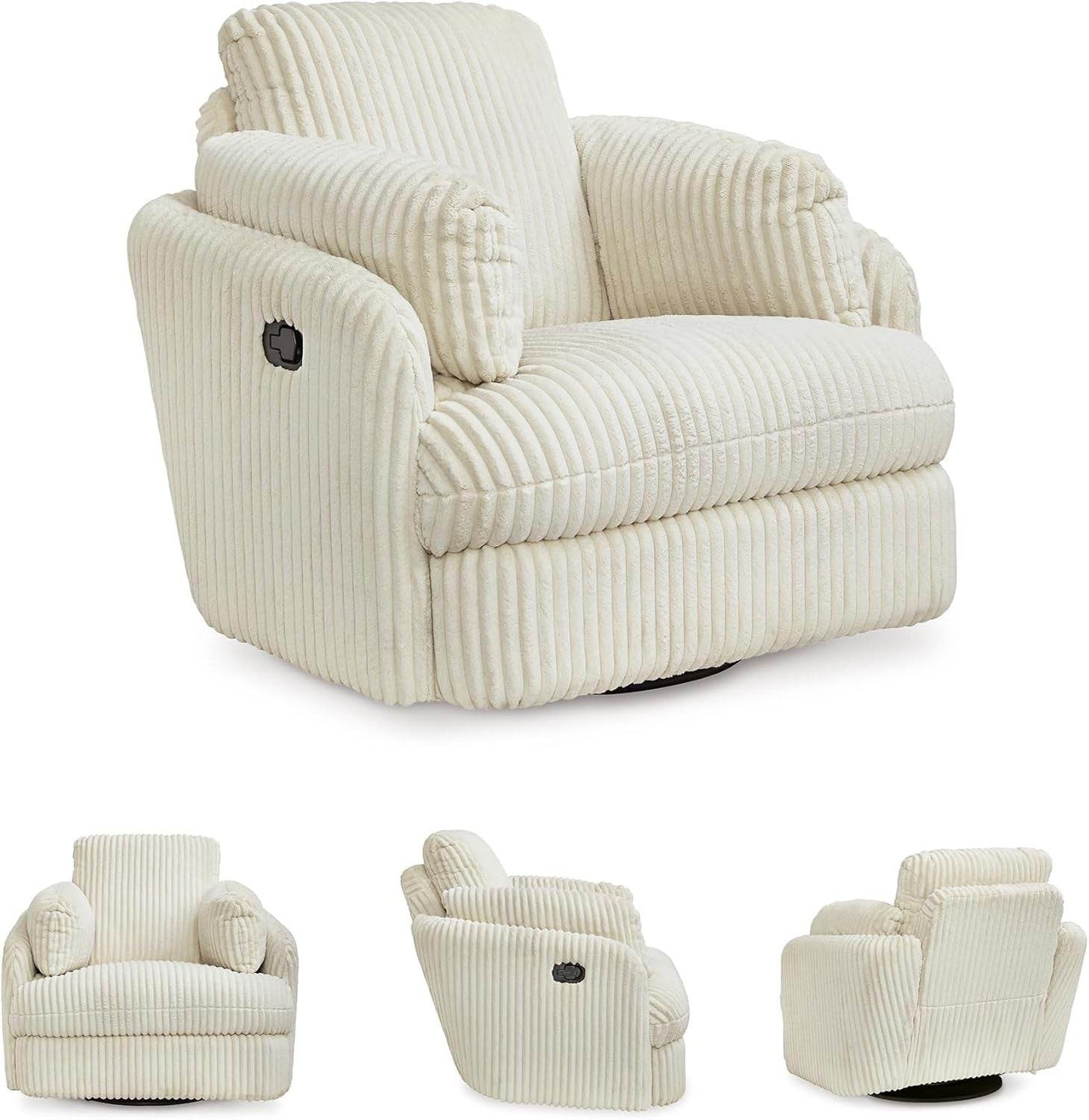 Cozy Contemporary Swivel Glider Rocker Recliner White - Loft&Timber