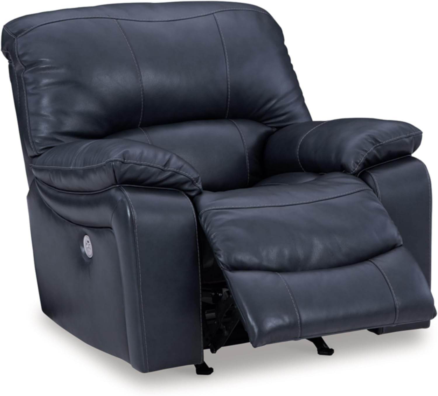 Leesworth Modern Leather Match Power Rocker Recliner USB Port, Blue - Loft&Timber