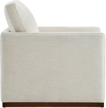 Swivel Linen Accent Upholstered Armchair Mid Century Modern - Loft&Timber