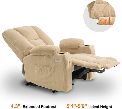 Fabric Electric Power Recliner Chair with Heat - Loft&Timber