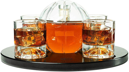 Basketball Decanter Set, Whiskey Scotch or Bourbon Decanter Perfect for Basketball Enthusiasts by The Wine Savant - Loft&Timber